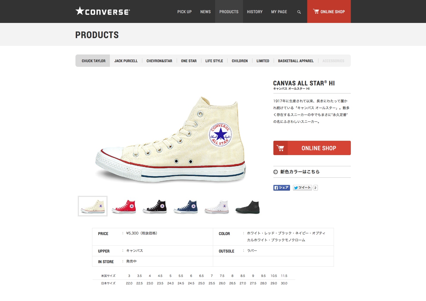 CONVERSE Official Website 2014